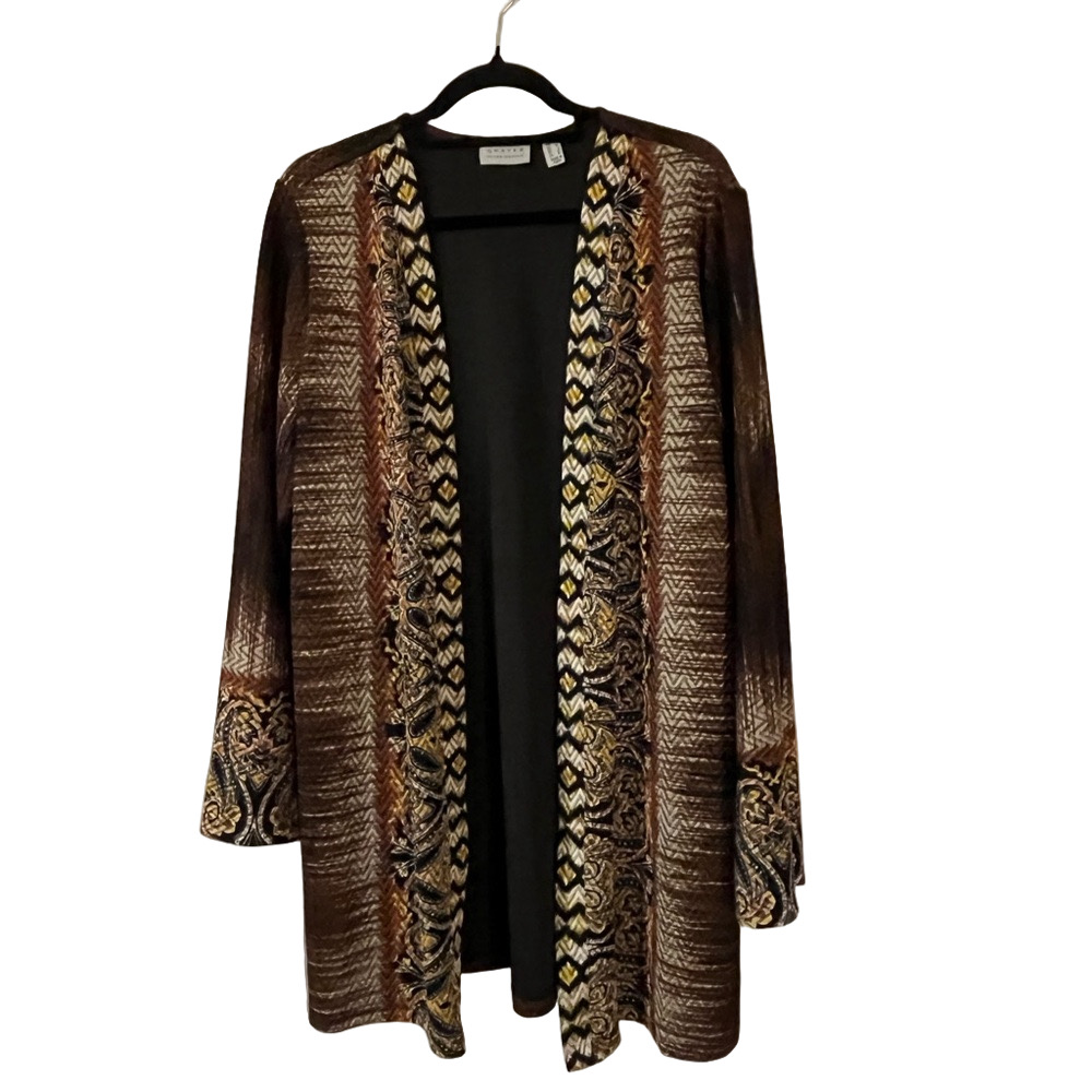 Susan Graver elegant women’s open front cardigan. W2. EB